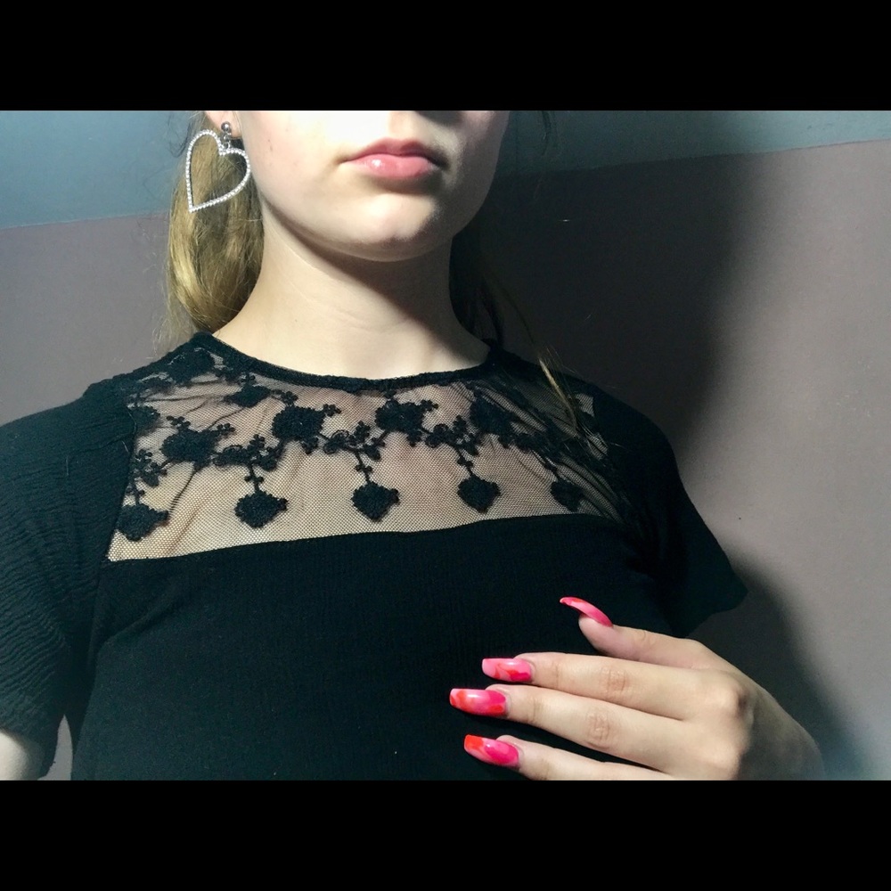 Lace Black Crop Top